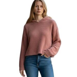 OLD NAVY DUSTY PINK CROPPED HOODIE SZ.M EUC.